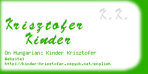 krisztofer kinder business card